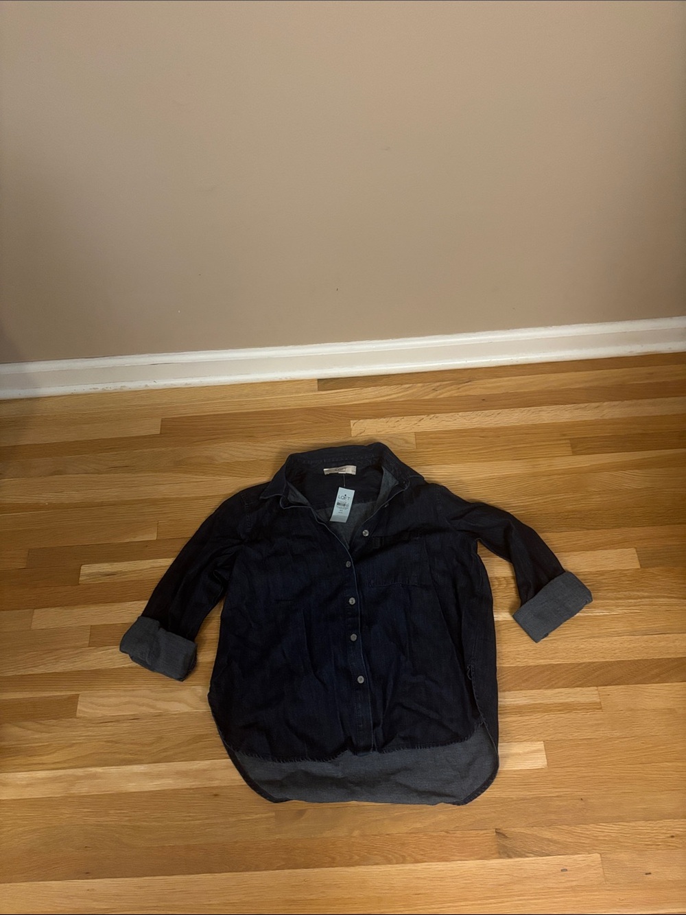 LOFT Dark Blue Button-Down Shirt